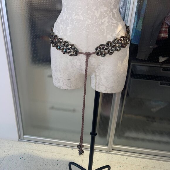 Womens Iridescent Multicolor Glass Beaded Decorative Bohemian Belt One Size - Picture 14 of 15